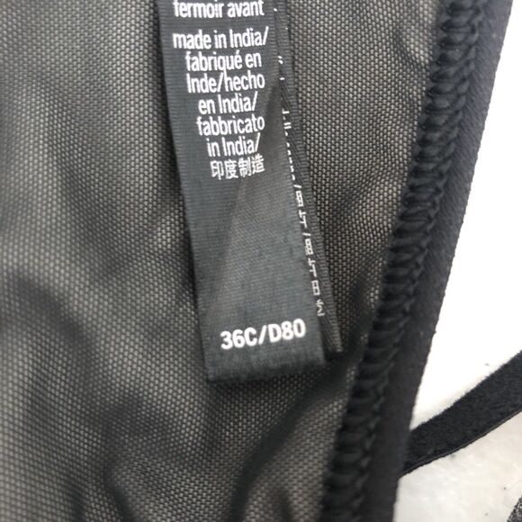 VICTORIA'S SECRET Knockout Black White 2 In 1 Sports Bra Front Closure Size 36C - Picture 11 of 13